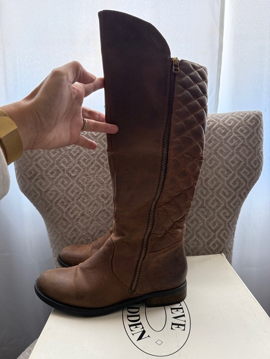 Steve Madden Shoes - Steve Madden Brown Quilted Below-the-Knee Boots